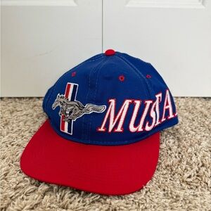 Vintage Ford Mustang Blue and Red SnapBack Hat